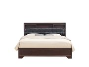 Dark merlot finish wood modern king size bed by Global additional picture 4