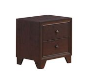 Dark merlot finish wood modern nightstand by Global additional picture 2