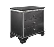 Crocodile metallic gray leather nightstand by Global additional picture 2