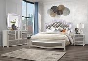 Silver metallic finish glam style king bed by Global additional picture 8