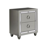 Gray/mirrored casual style nightstand additional photo 2 of 1