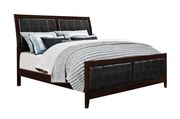 Casual style dark brown wood bed by Global additional picture 4