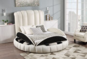 White queen bed in round shape w/ storage by Global additional picture 3