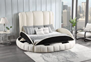 White king bed in round shape w/ storage by Global additional picture 2