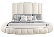 White king bed in round shape w/ storage by Global additional picture 3