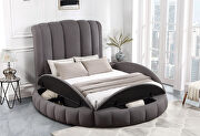 Gray queen bed in round shape w/ storage by Global additional picture 2