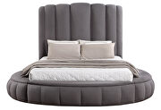 Gray queen bed in round shape w/ storage by Global additional picture 3