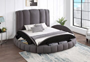 Gray king bed in round shape w/ storage by Global additional picture 2