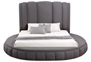 Gray king bed in round shape w/ storage by Global additional picture 3