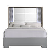 Mirrored panels glam style queen size bed by Global additional picture 5