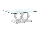 Clear rectangular glass top coffee table in modern style by Global additional picture 2