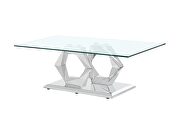 Clear rectangular glass top coffee table in modern style by Global additional picture 3