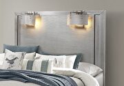 Silver gray king bed w/ lamps by Global additional picture 12