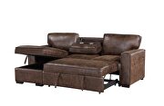 Coffee leatherette pull out sofa bed by Global additional picture 5
