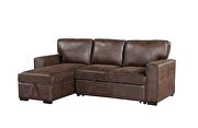 Coffee leatherette pull out sofa bed by Global additional picture 6