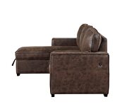 Coffee leatherette pull out sofa bed by Global additional picture 7