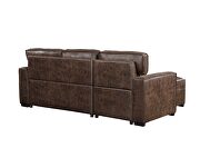 Coffee leatherette pull out sofa bed by Global additional picture 8