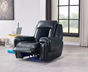 Blanche black/ black velvet power reclining sofa by Global additional picture 3