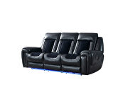 Blanche black/ black velvet power reclining sofa by Global additional picture 4