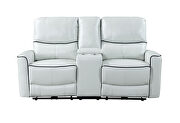 Light grey power reclining sofa by Global additional picture 5