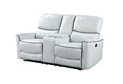 Light grey power console reclining loveseat by Global additional picture 2