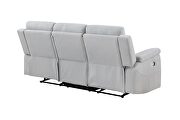 Grey reclining sofa in gray leather-life fabric by Global additional picture 14