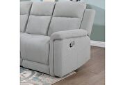Grey reclining sofa in gray leather-life fabric by Global additional picture 6