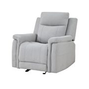 Grey reclining glider chair in leather-life fabric by Global additional picture 2