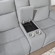 Grey reclining loveseat leather-life fabric by Global additional picture 3