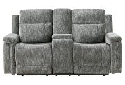 Dark grey fabric power reclining sofa by Global additional picture 5