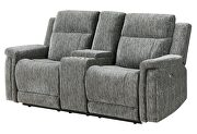 Dark grey power console reclining loveseat by Global additional picture 2