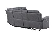 Greige sectional in leather-like fabric by Global additional picture 2