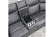 Greige sectional in leather-like fabric by Global additional picture 6