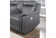 Greige sectional in leather-like fabric by Global additional picture 7