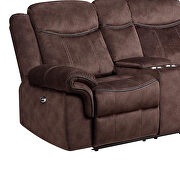 Coffee suede stitched comfy recliner sofa by Global additional picture 3