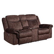 Coffee suede stitched comfy recliner sofa by Global additional picture 4
