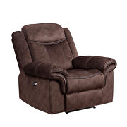 Coffee suede stitched comfy recliner sofa by Global additional picture 6