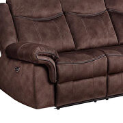 Coffee suede stitched comfy recliner sofa by Global additional picture 7