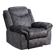 Granite suede stitched comfy recliner sofa by Global additional picture 4