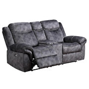Granite suede stitched comfy recliner sofa by Global additional picture 7