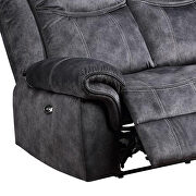 Granite suede stitched comfy recliner sofa by Global additional picture 9