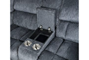 Dark grey sectional w/ manual recliners by Global additional picture 3