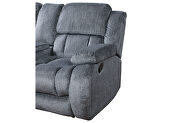 Dark grey sectional w/ manual recliners by Global additional picture 4