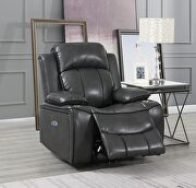 Gray / black stylish power recliner sofa by Global additional picture 2