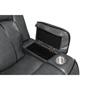 Gray / black stylish power recliner sofa by Global additional picture 12