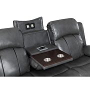 Gray / black stylish power recliner sofa by Global additional picture 13