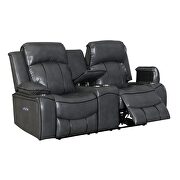 Gray / black stylish power recliner sofa by Global additional picture 5
