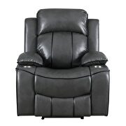 Gray / black stylish power recliner chair by Global additional picture 3