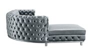 Grey sectional in left design with tufted seats and back by Global additional picture 8
