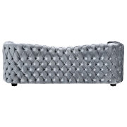 Grey velvet sofa with elegant tufted seats and back by Global additional picture 8
